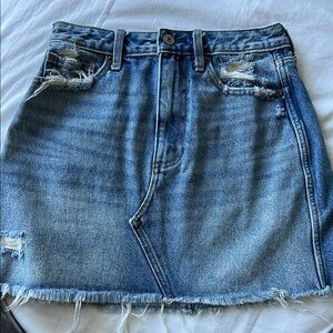 Distressed Denim Skirt